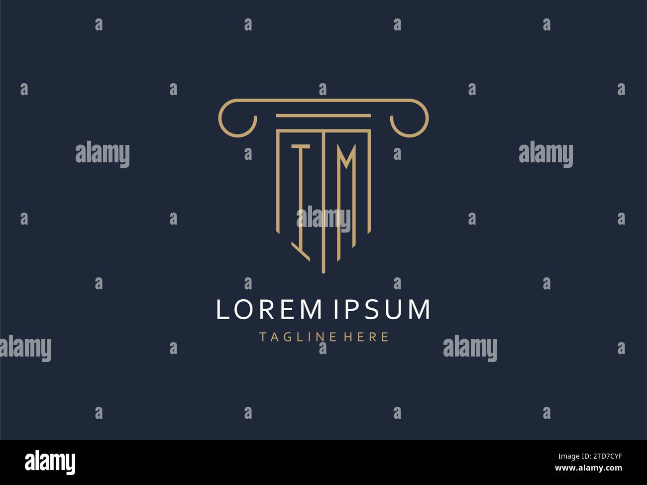 IM initial with pillar shape logo design, creative monogram logo design ...