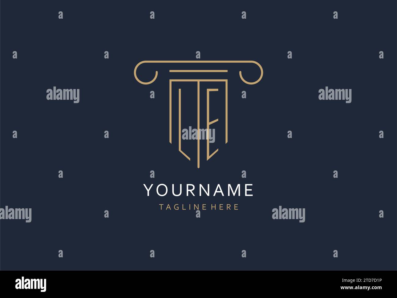 LE initial with pillar shape logo design, creative monogram logo design ...