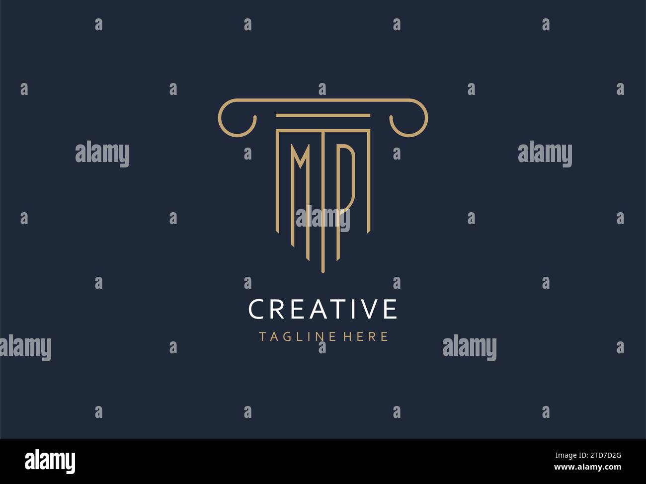 MP initial with pillar shape logo design, creative monogram logo design ...