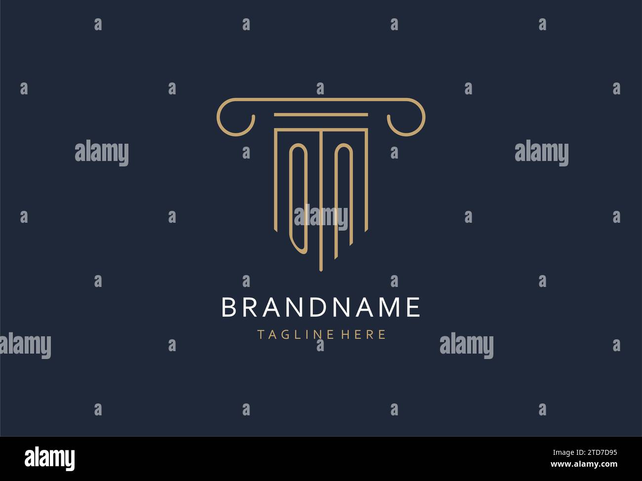 ON initial with pillar shape logo design, creative monogram logo design ...