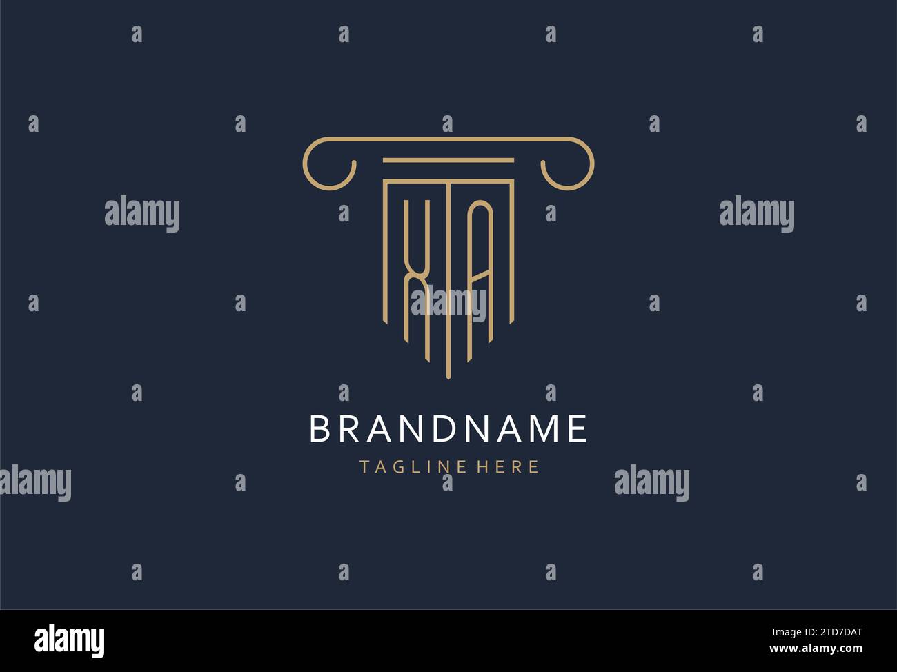 XA initial with pillar shape logo design, creative monogram logo design ...