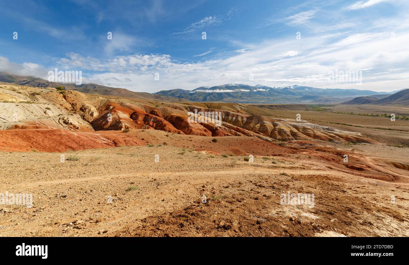Mountain landscape. 'Mars' area in the mountains of the Altai Republic, Russia Stock Photo
