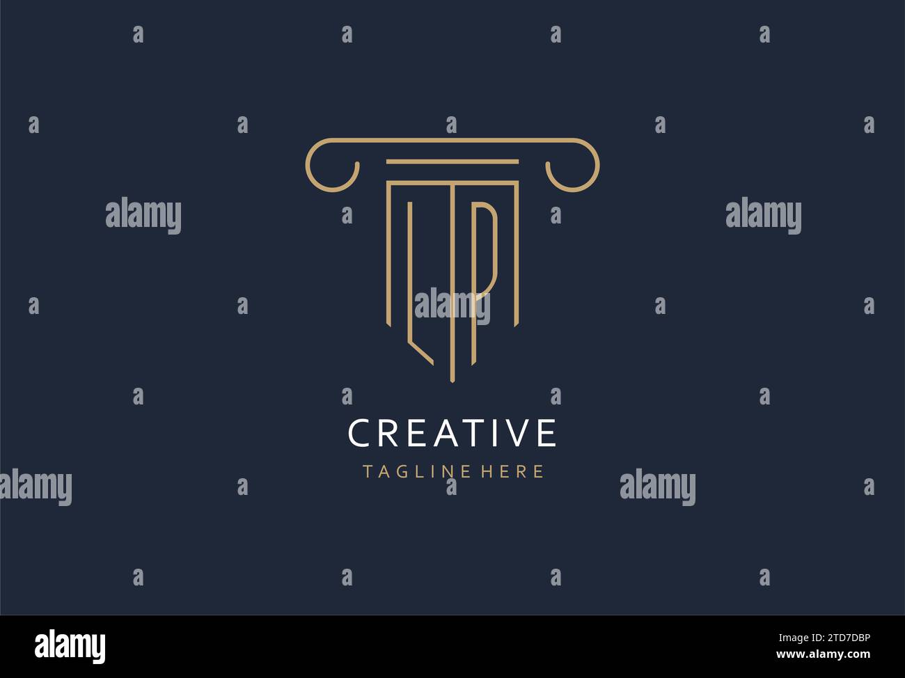 LP initial with pillar shape logo design, creative monogram logo design ...