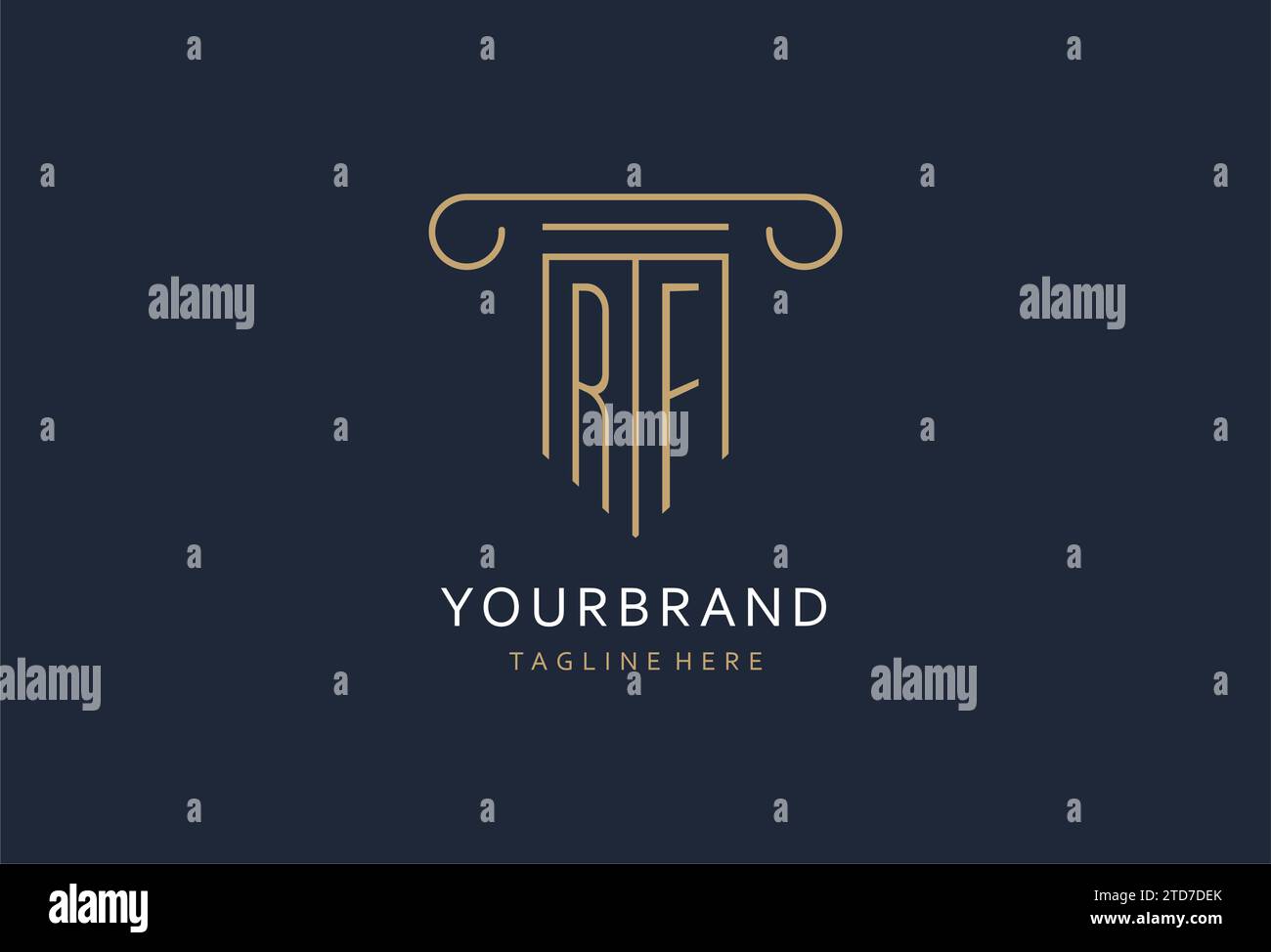 RF initial with pillar shape logo design, creative monogram logo design ...