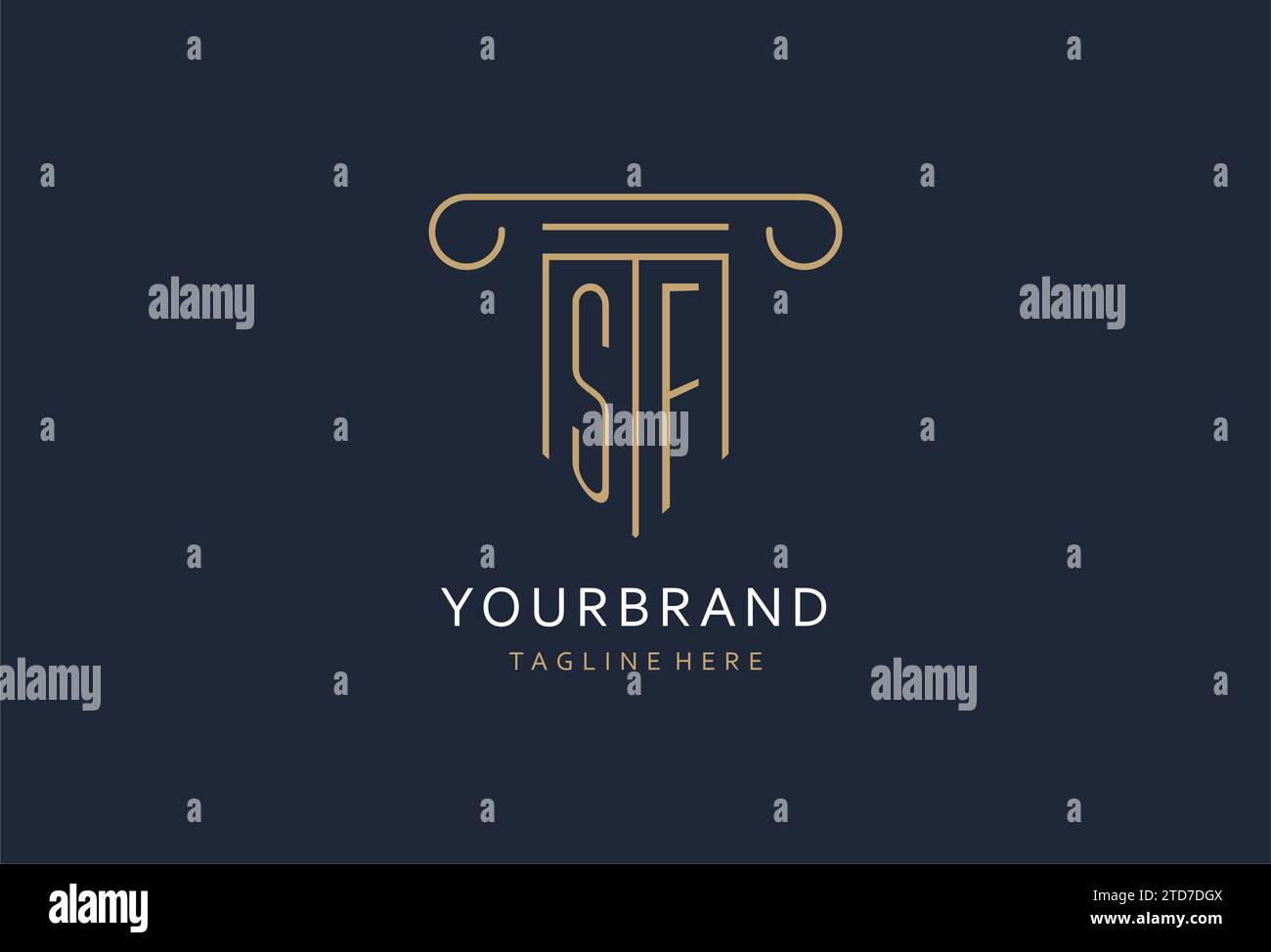 SF initial with pillar shape logo design, creative monogram logo design ...