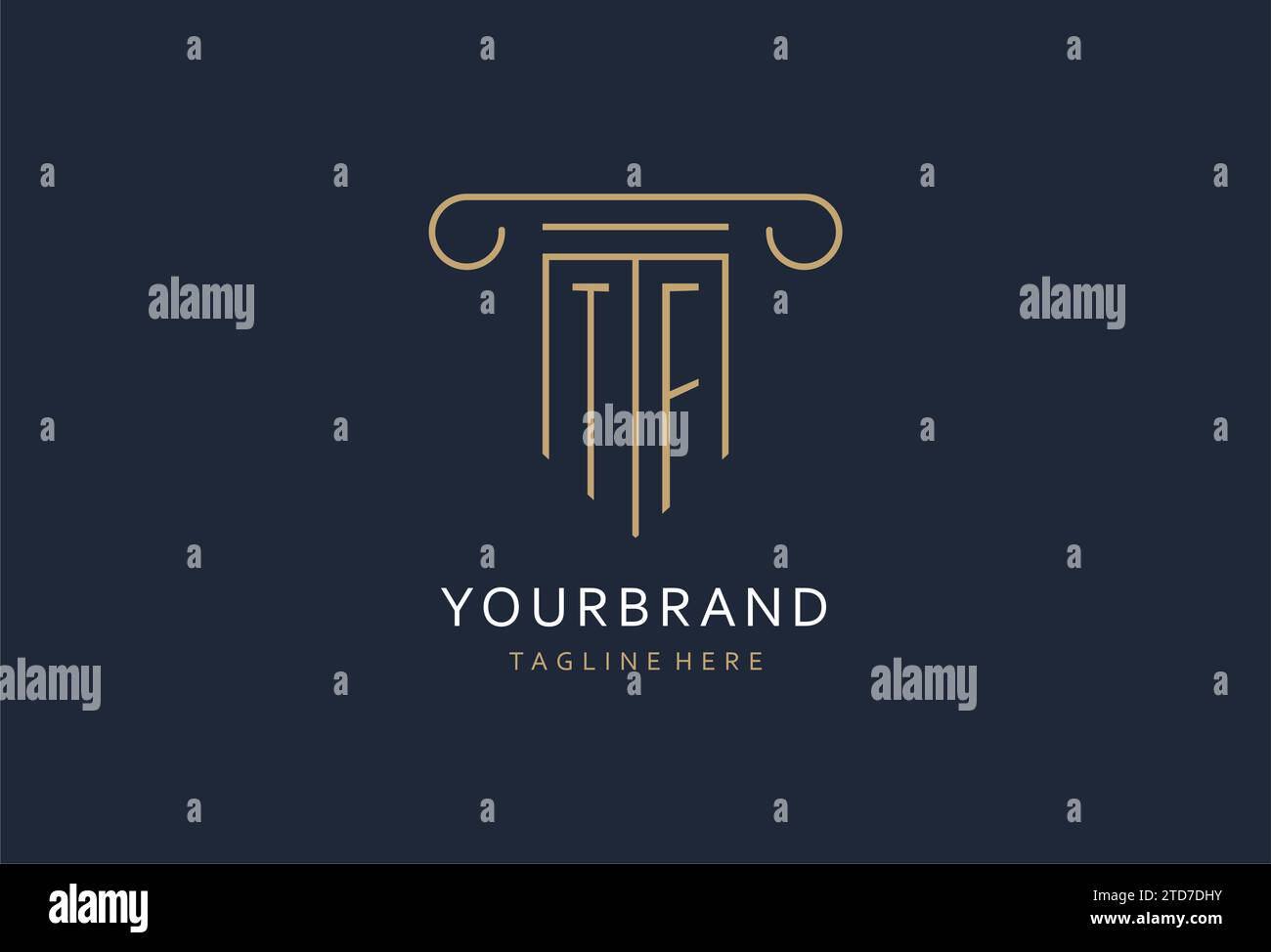 TF initial with pillar shape logo design, creative monogram logo design ...