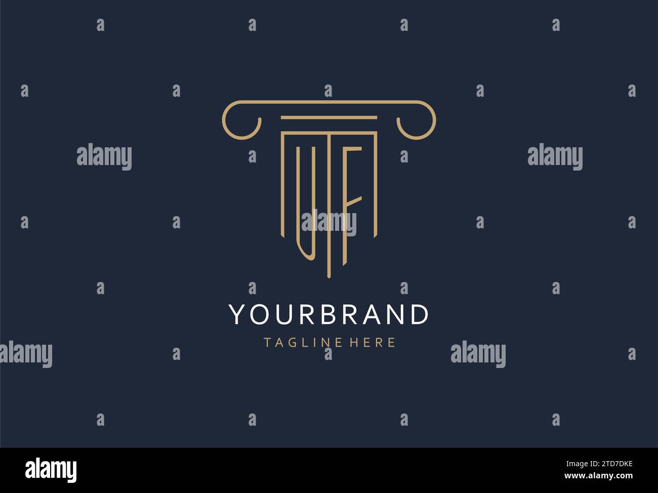 UF initial with pillar shape logo design, creative monogram logo design ...