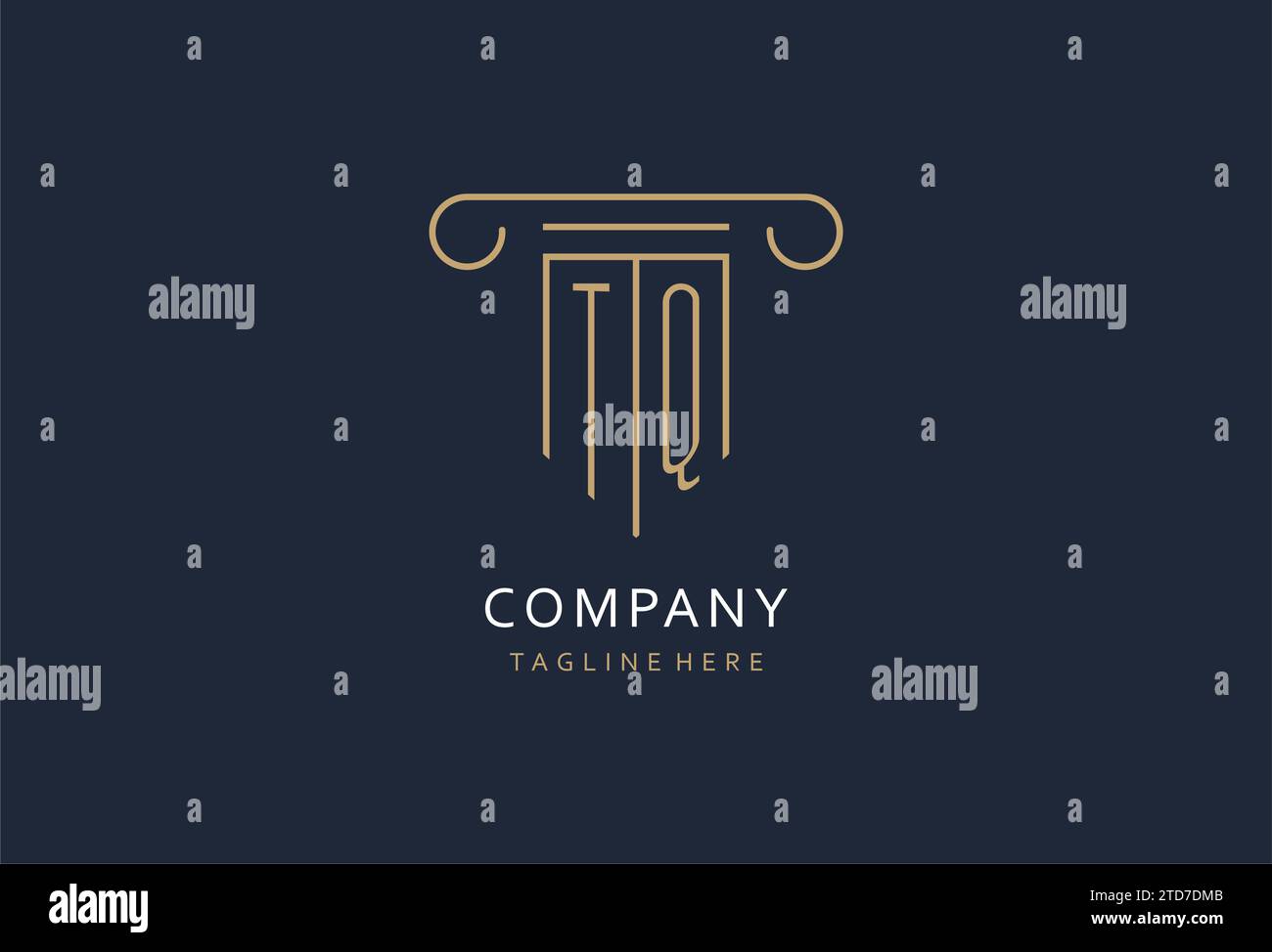 TQ initial with pillar shape logo design, creative monogram logo design ...