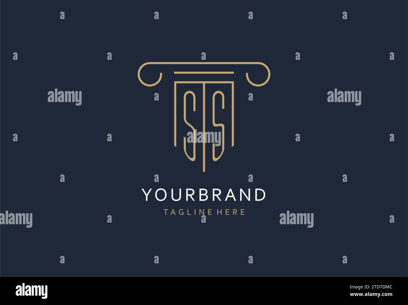 SS initial with pillar shape logo design, creative monogram logo design ...