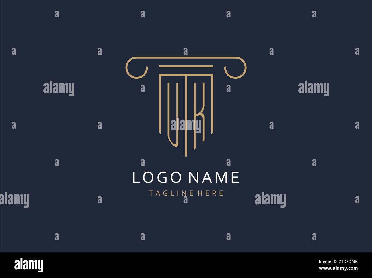 UK initial with pillar shape logo design, creative monogram logo design ...