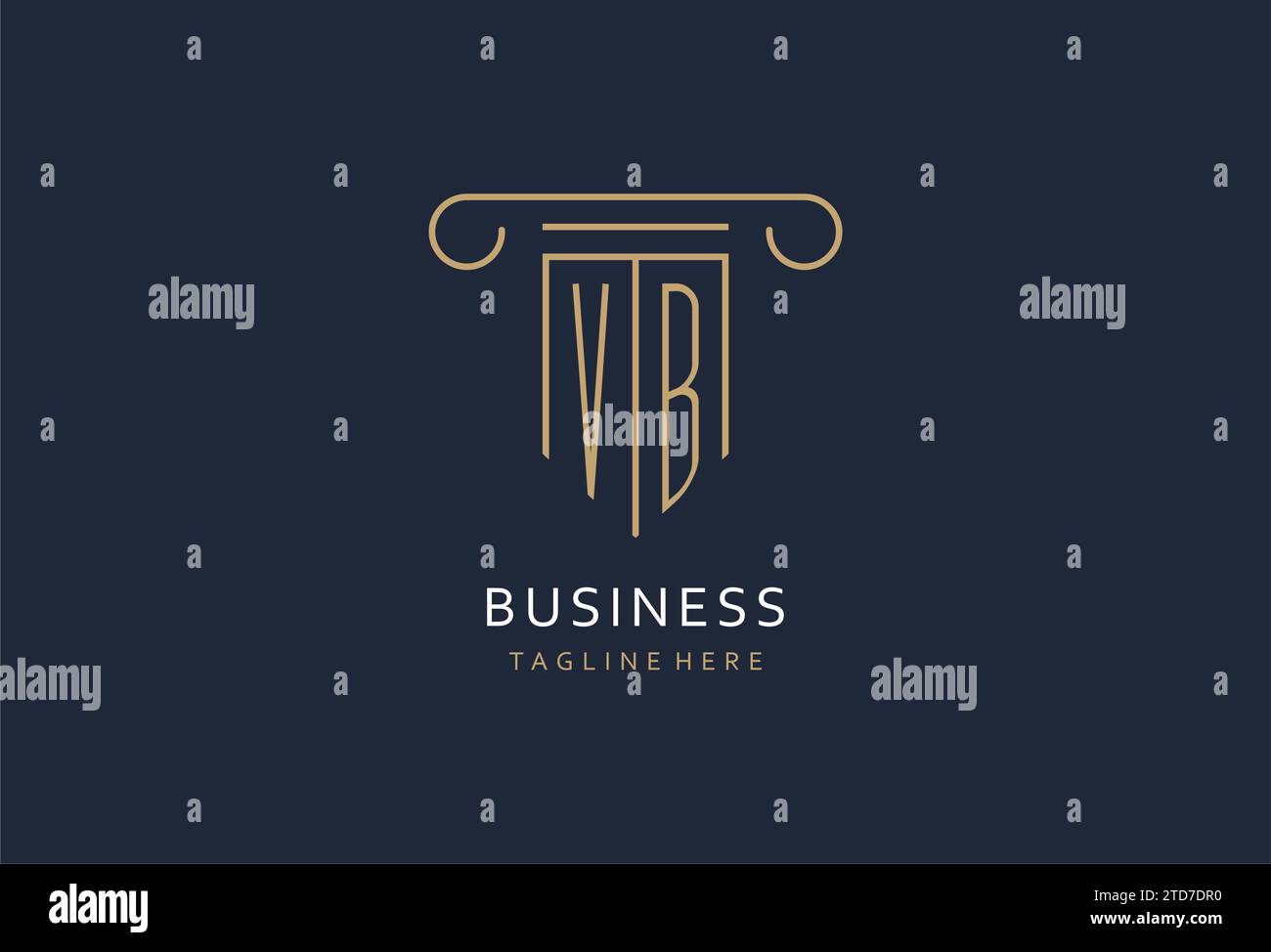VB initial with pillar shape logo design, creative monogram logo design ...