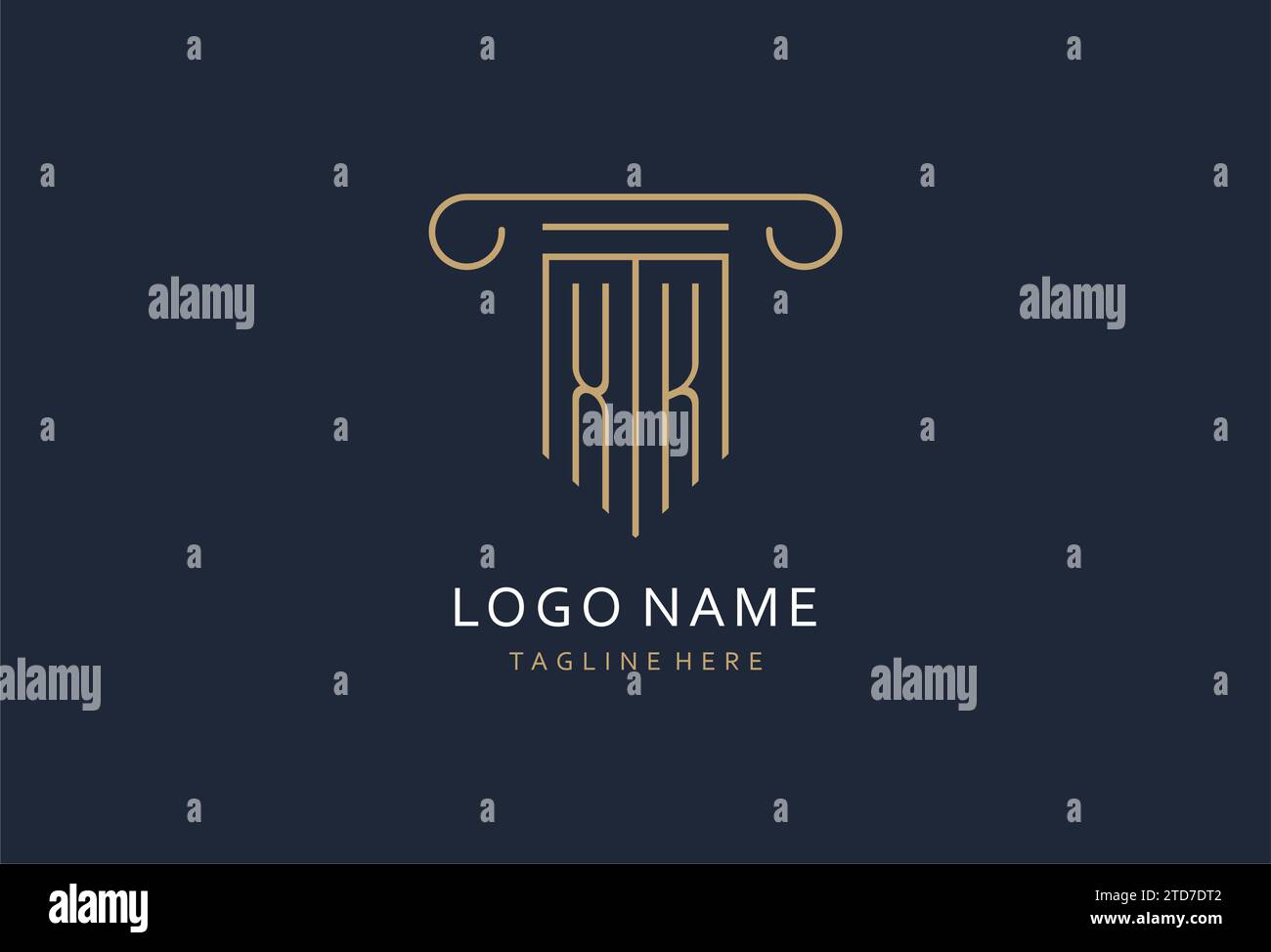 XK initial with pillar shape logo design, creative monogram logo design ...