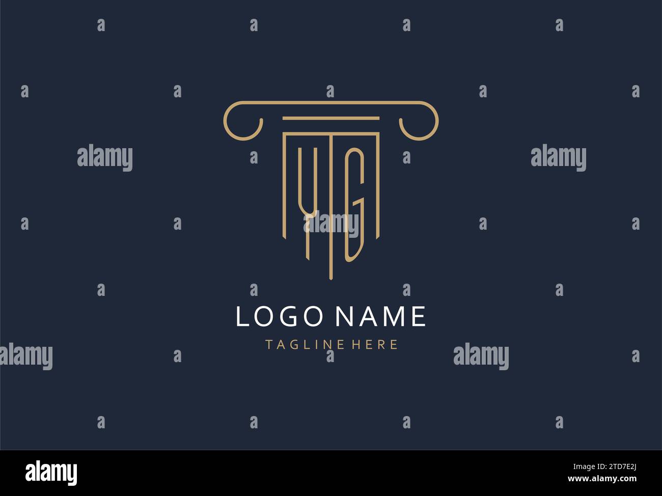 YG initial with pillar shape logo design, creative monogram logo design ...