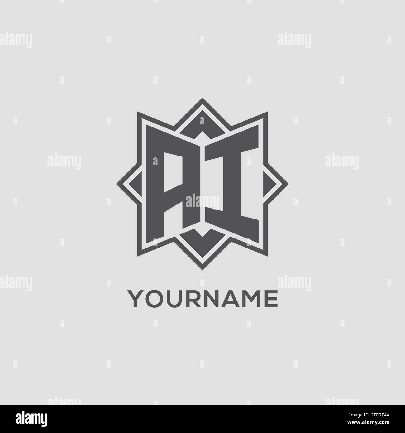 Monogram AI logo with eight point star style design vector graphic ...