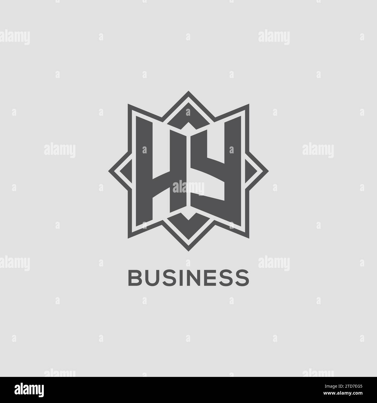 Monogram HY logo with eight point star style design vector graphic Stock Vector