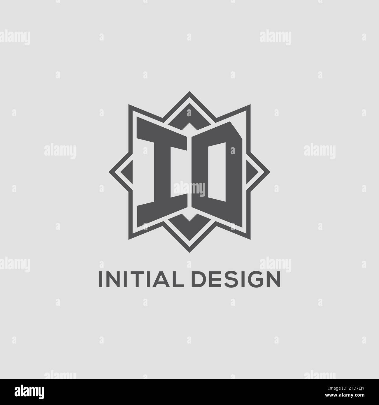 Monogram ID logo with eight point star style design vector graphic Stock Vector