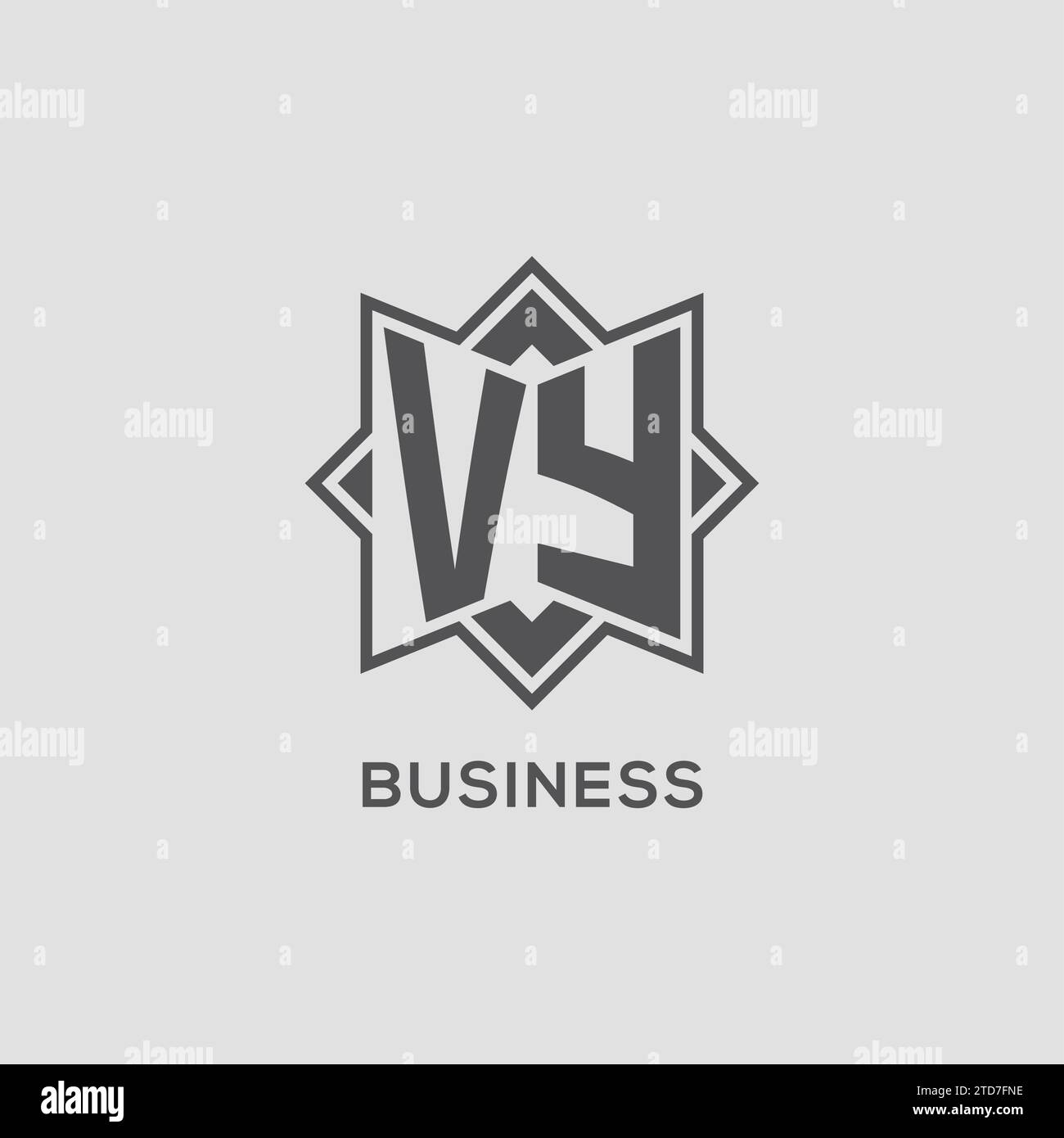 Monogram VY logo with eight point star style design vector graphic Stock Vector