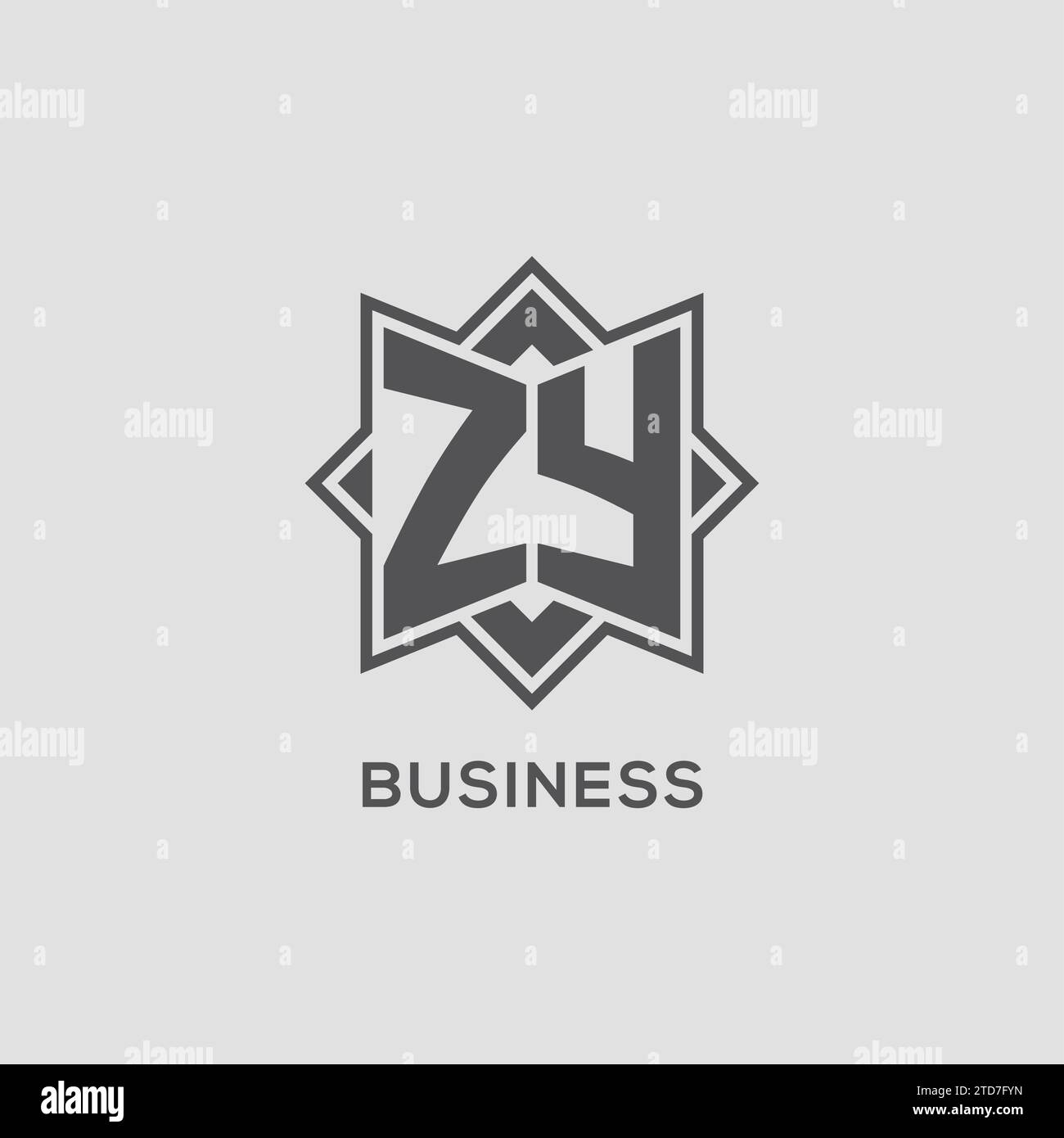 Monogram Zy Logo With Eight Point Star Style Design Vector Graphic