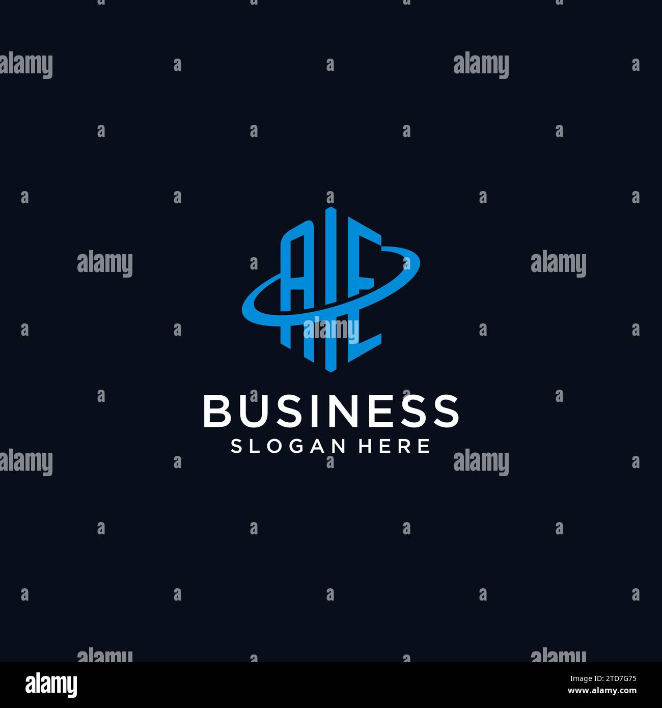 AE initial monogram logo with hexagonal shape and swoosh design ideas Stock Vector