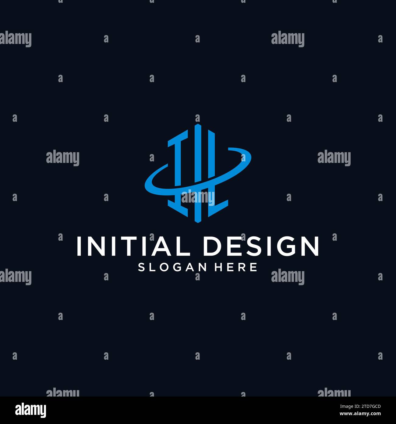 IL initial monogram logo with hexagonal shape and swoosh design ideas Stock Vector