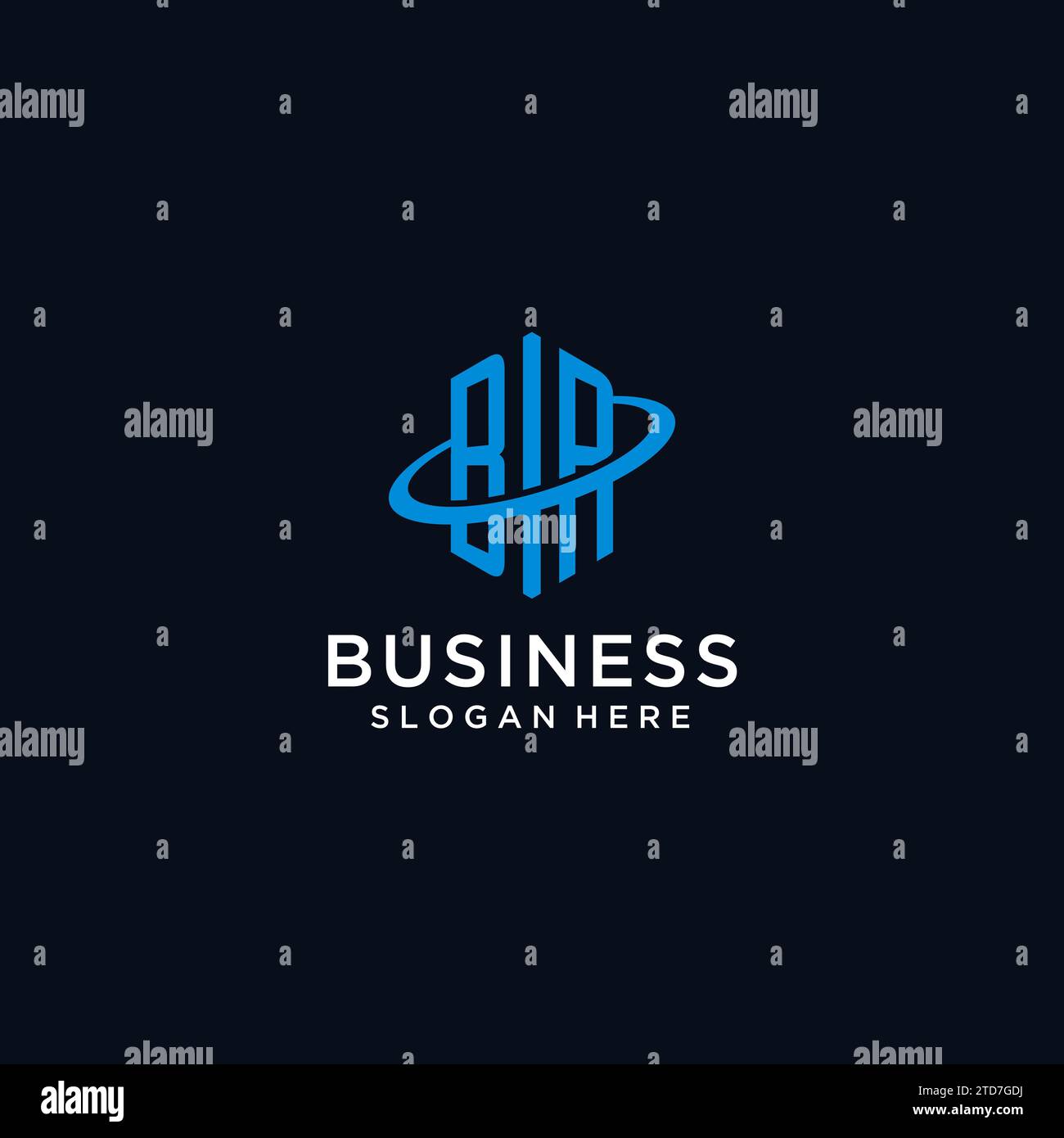 BR initial monogram logo with hexagonal shape and swoosh design ideas Stock Vector
