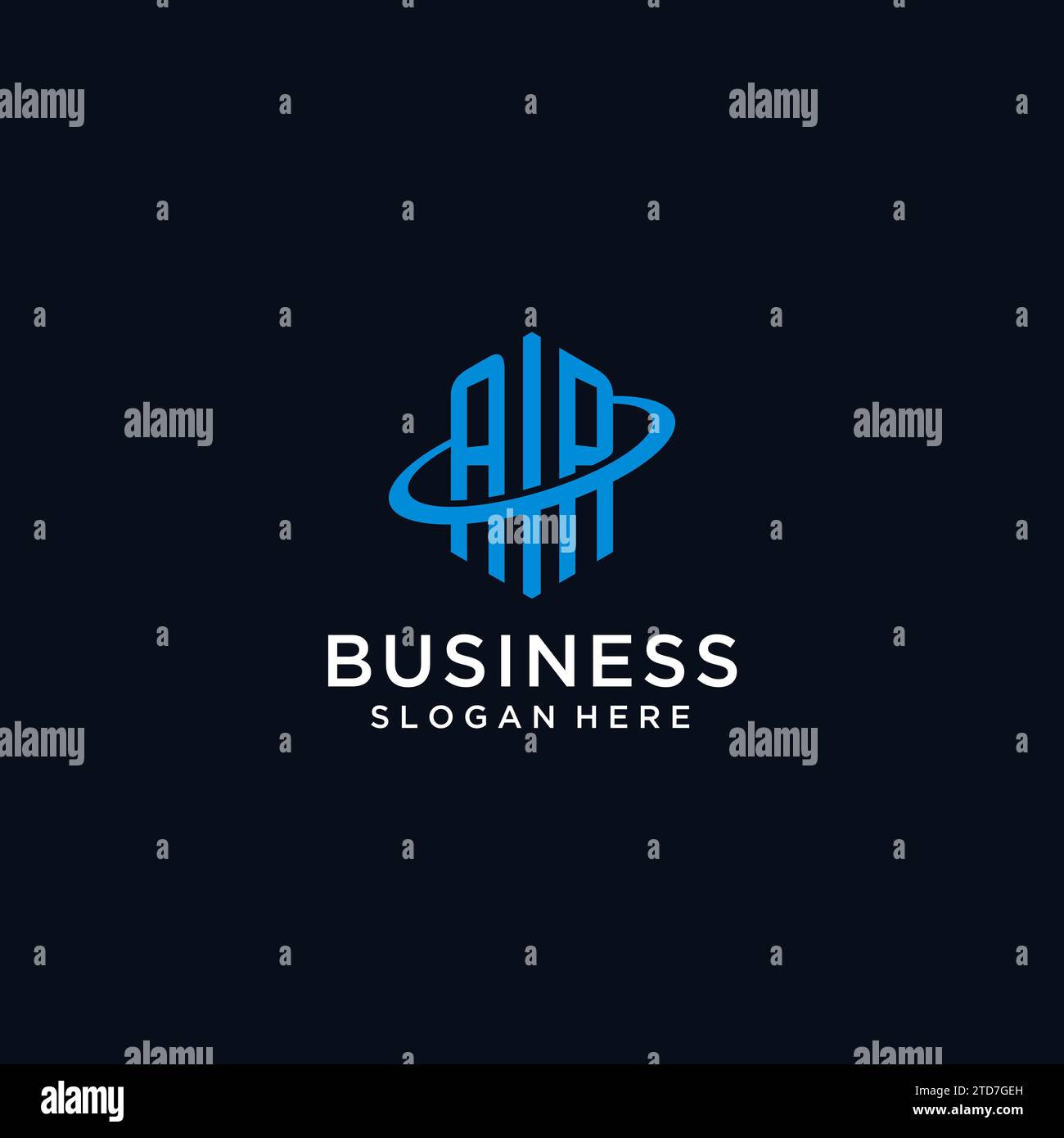 AR initial monogram logo with hexagonal shape and swoosh design ideas Stock Vector