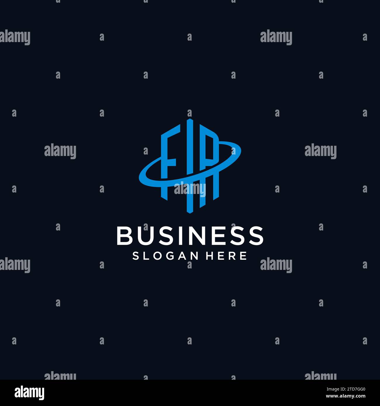 FR initial monogram logo with hexagonal shape and swoosh design ideas Stock Vector