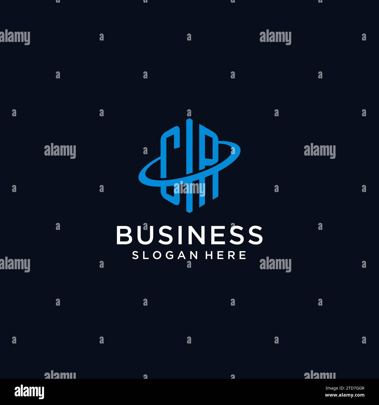 CR initial monogram logo with hexagonal shape and swoosh design ideas Stock Vector