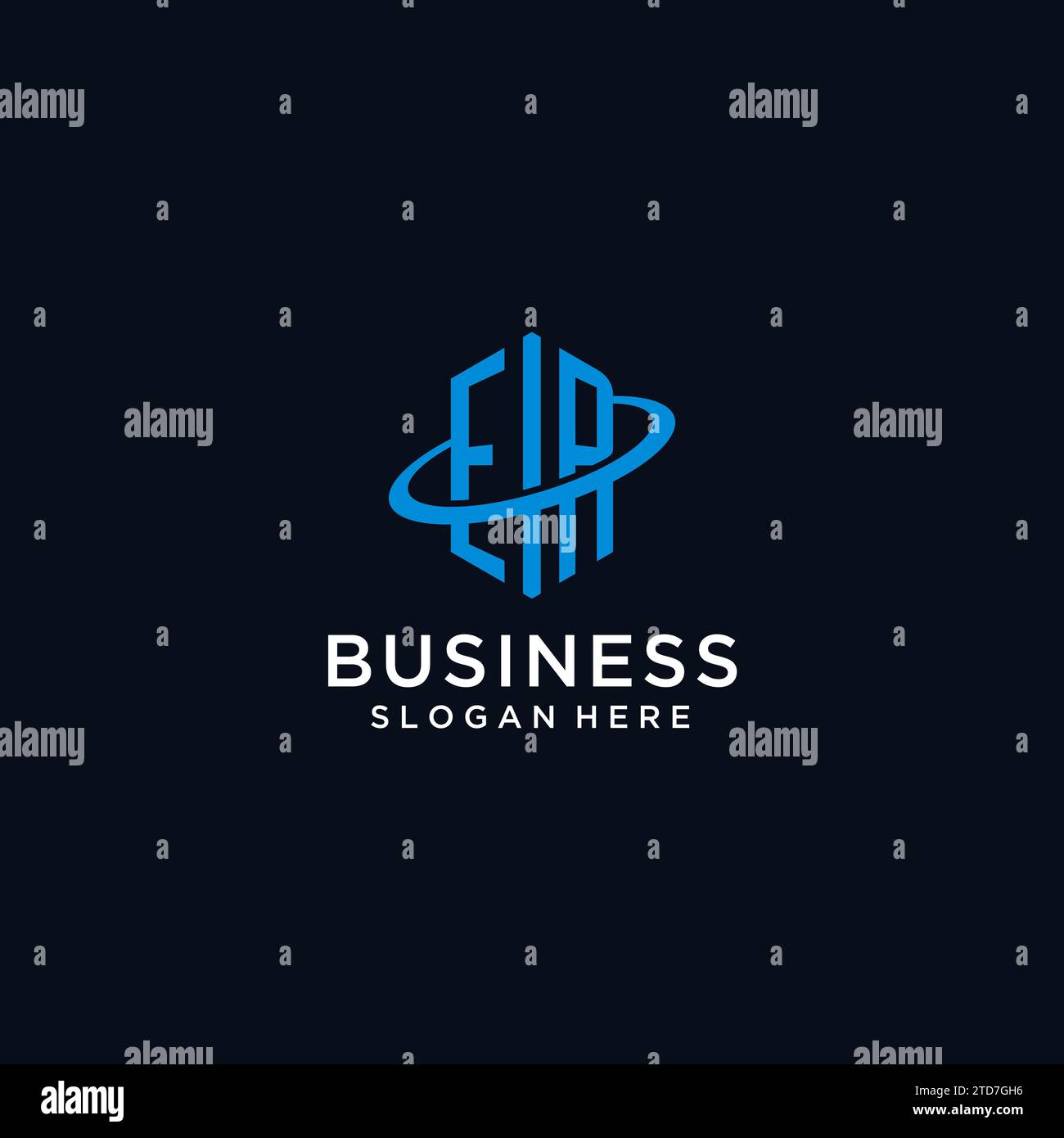 ER initial monogram logo with hexagonal shape and swoosh design ideas Stock Vector