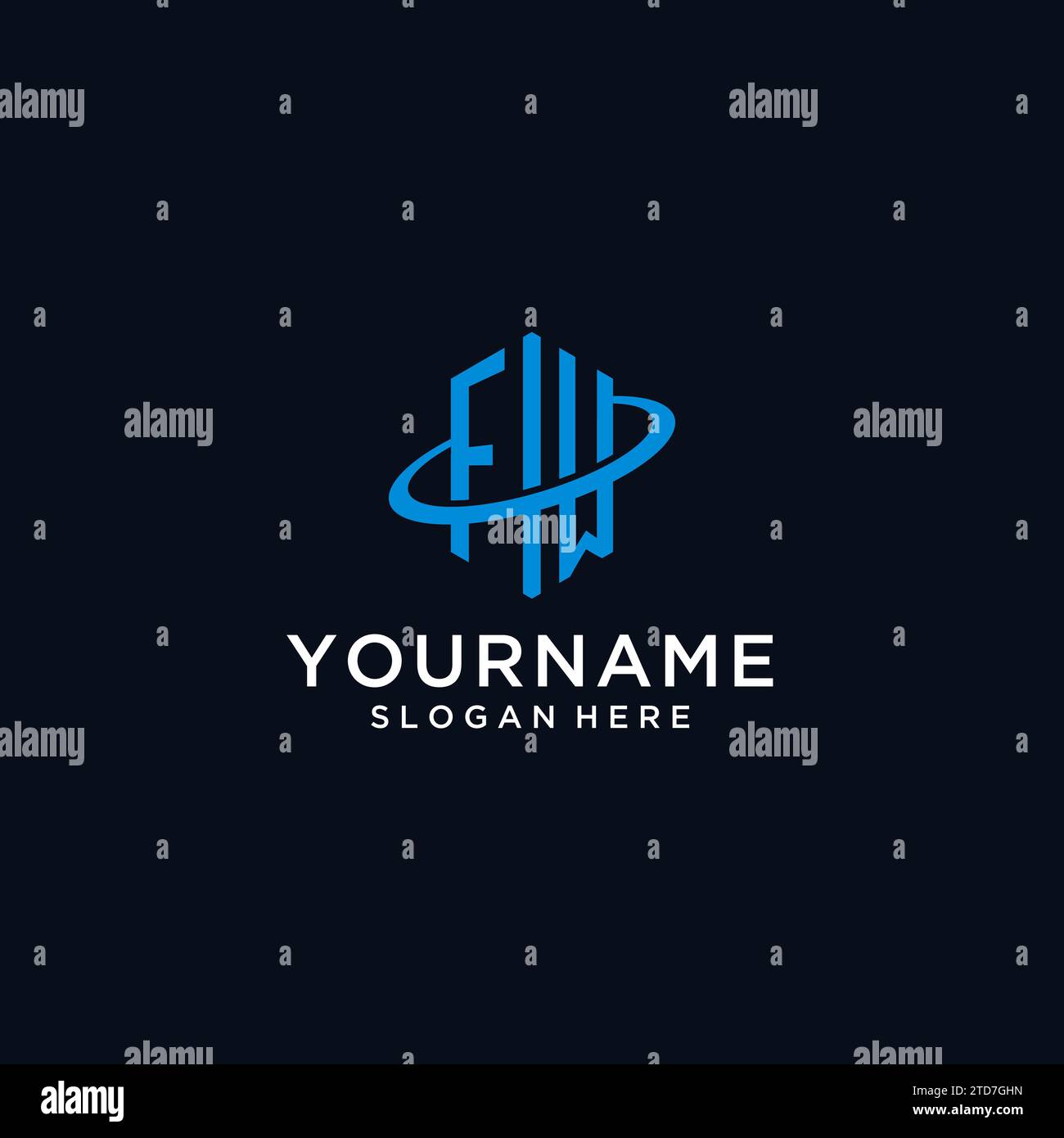 FW initial monogram logo with hexagonal shape and swoosh design ideas ...