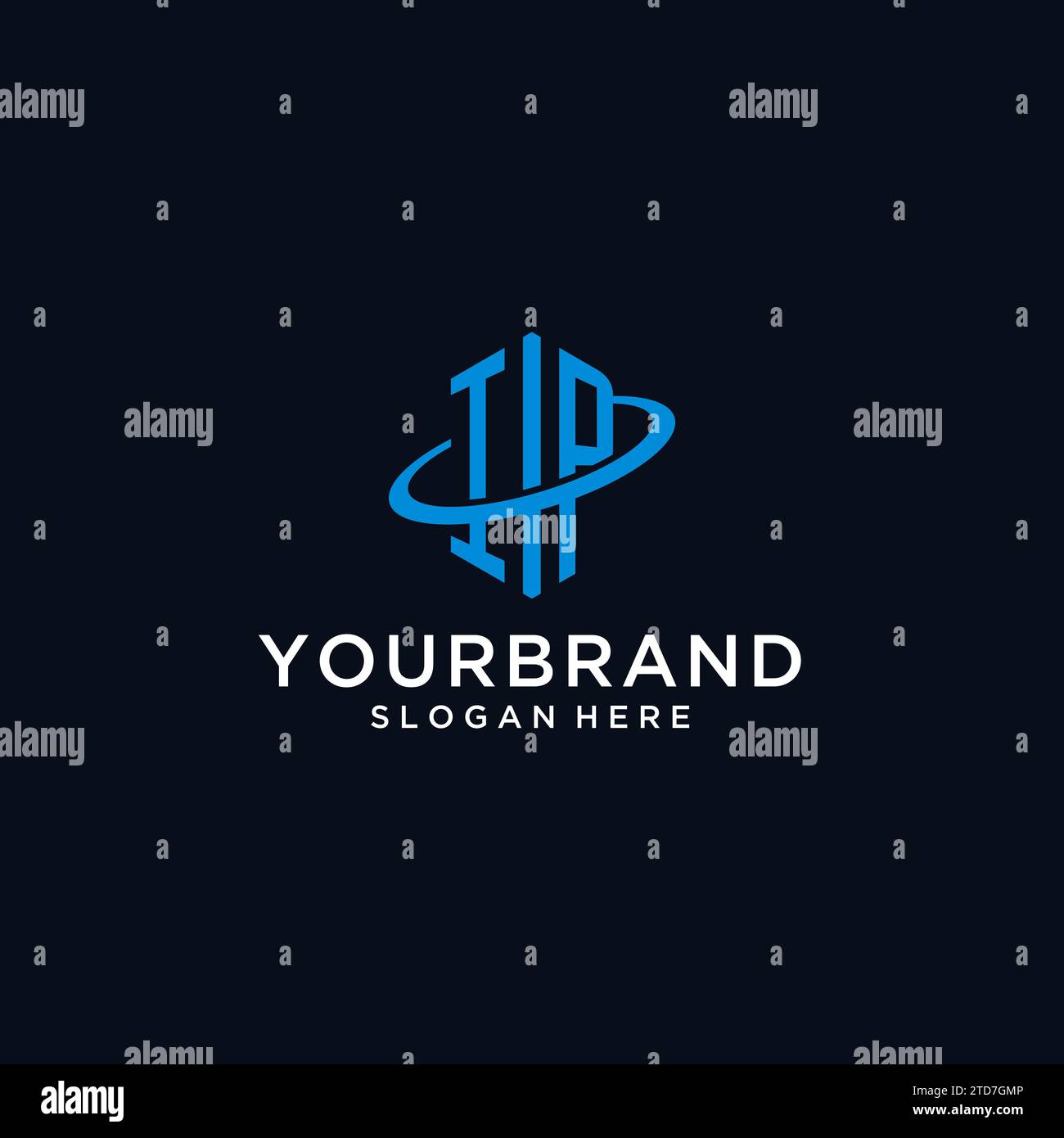 IP initial monogram logo with hexagonal shape and swoosh design ideas ...
