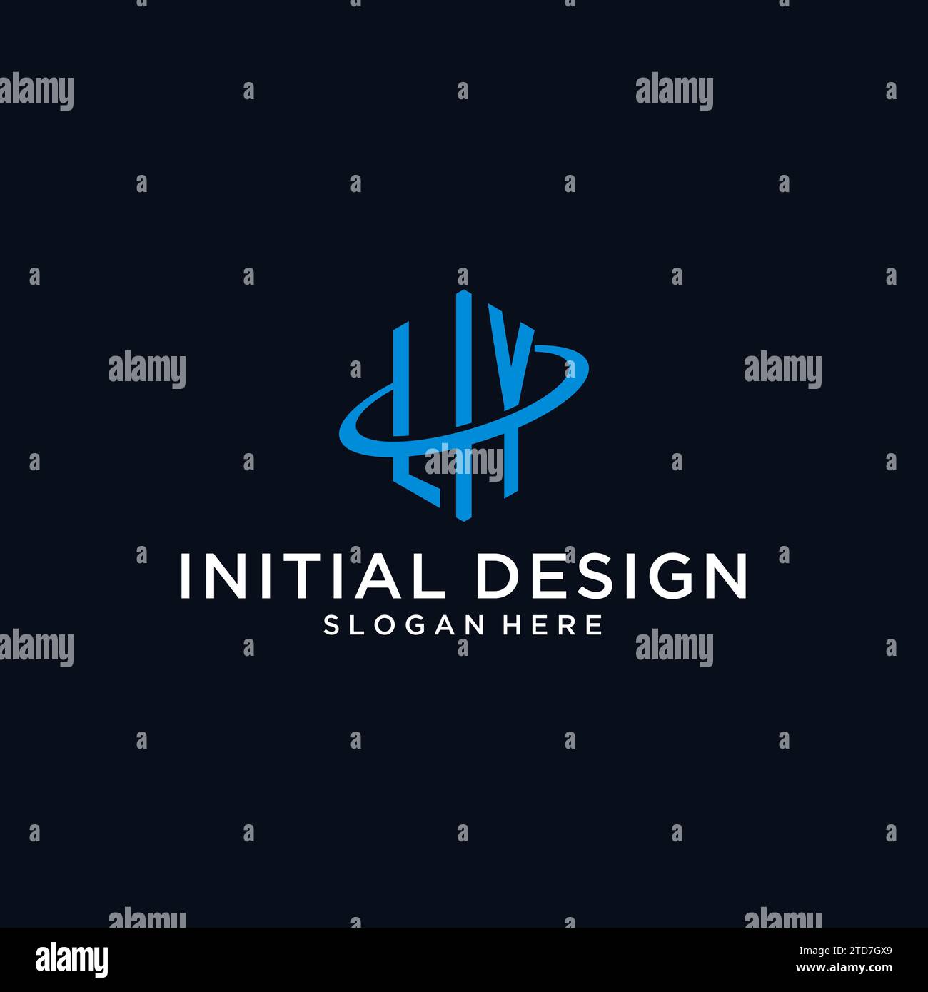 LY initial monogram logo with hexagonal shape and swoosh design ideas Stock Vector