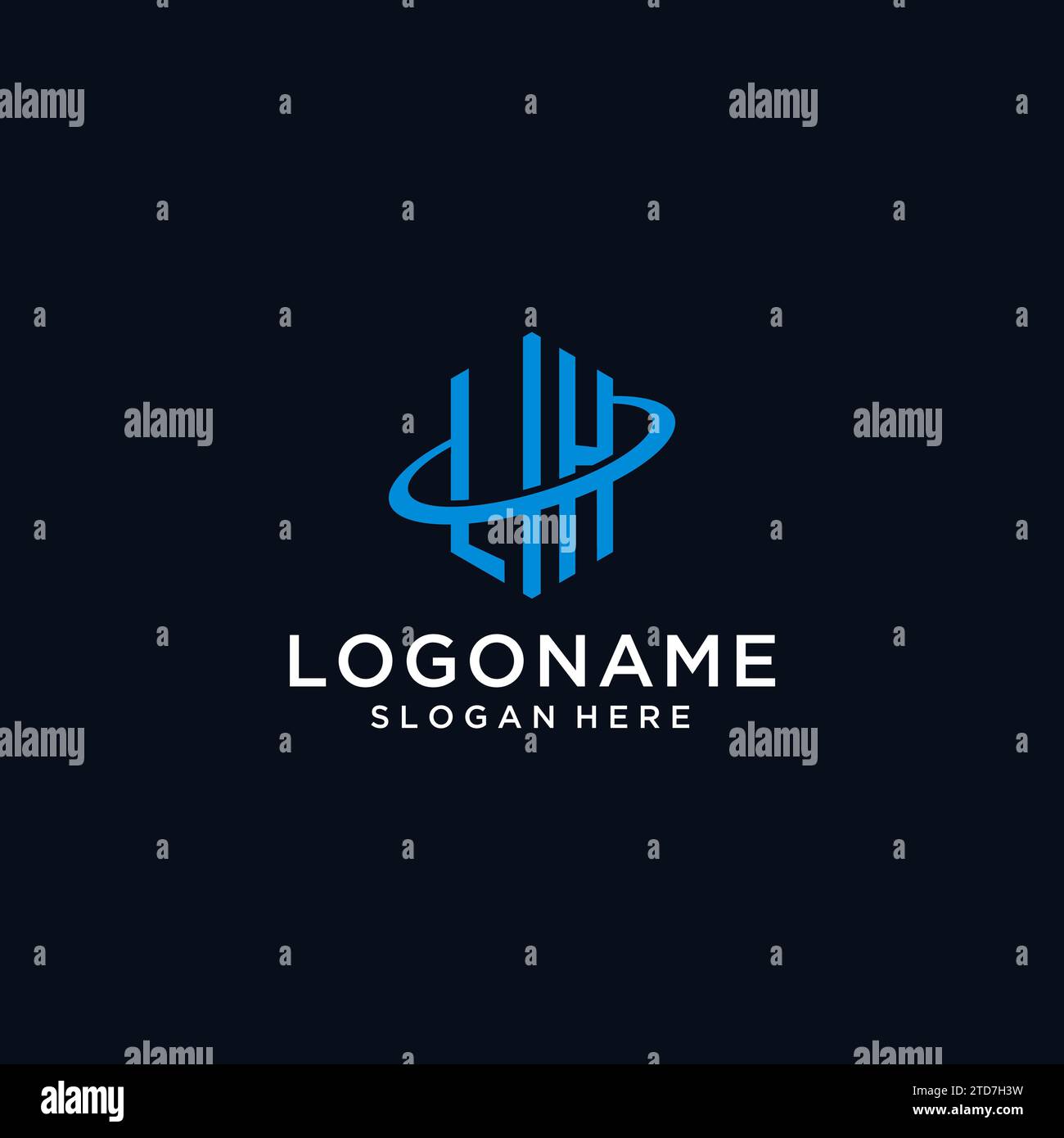 LH initial monogram logo with hexagonal shape and swoosh design ideas ...