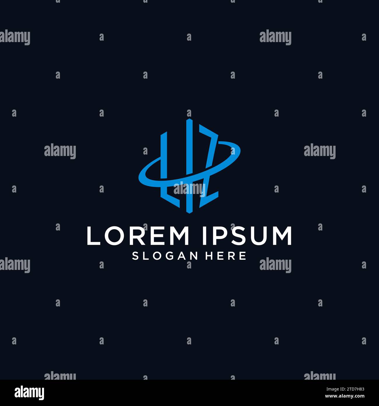 LZ initial monogram logo with hexagonal shape and swoosh design ideas ...