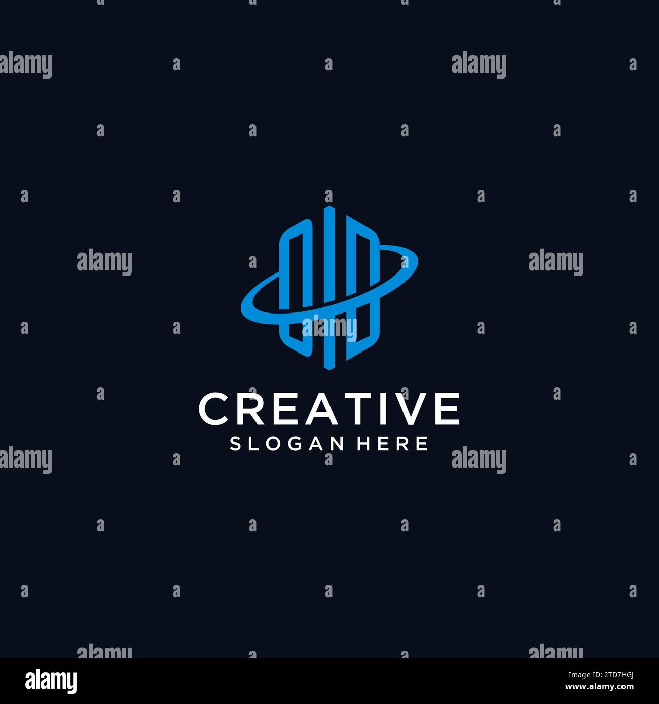 OD initial monogram logo with hexagonal shape and swoosh design ideas Stock Vector