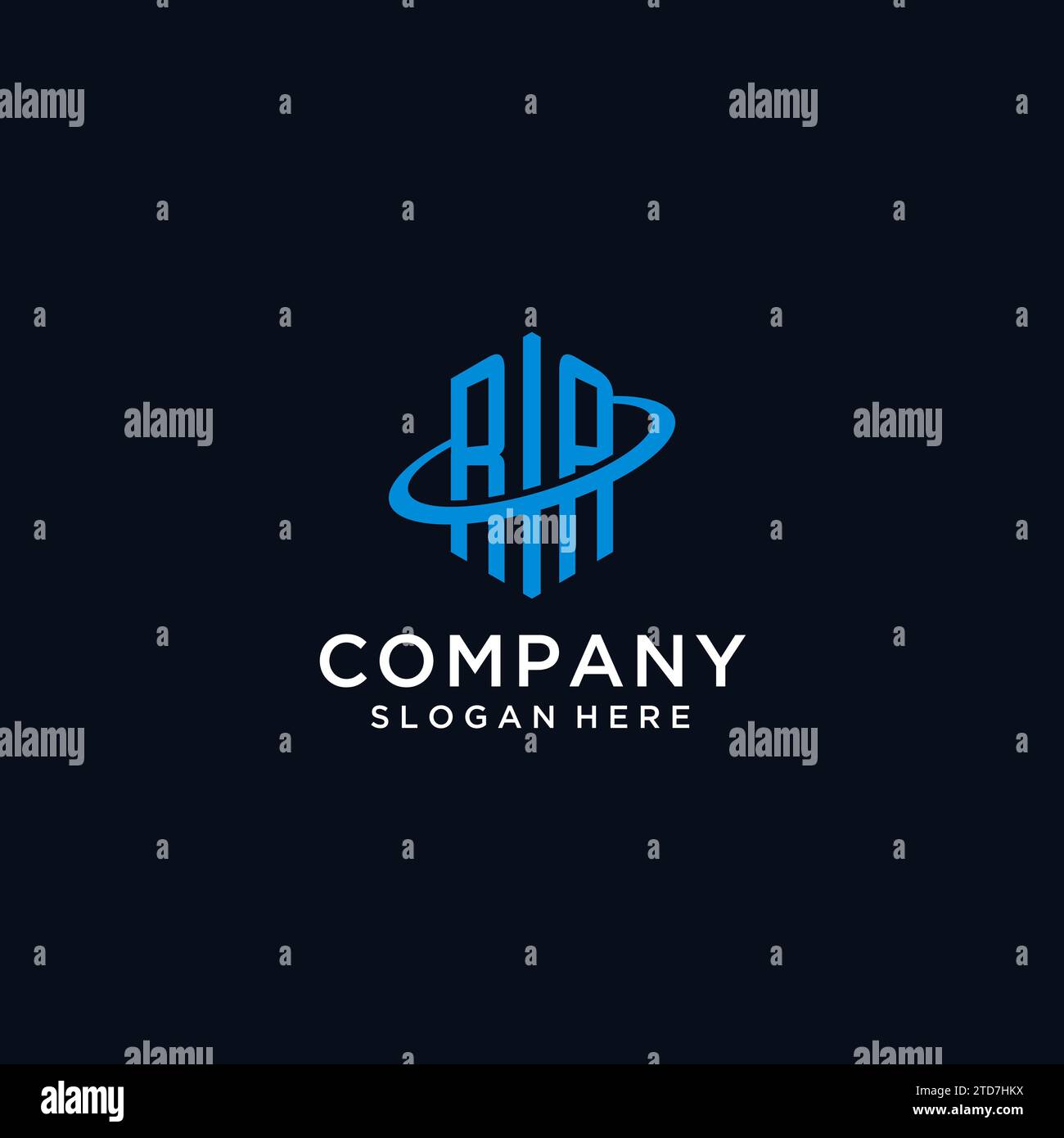 RA initial monogram logo with hexagonal shape and swoosh design ideas Stock Vector