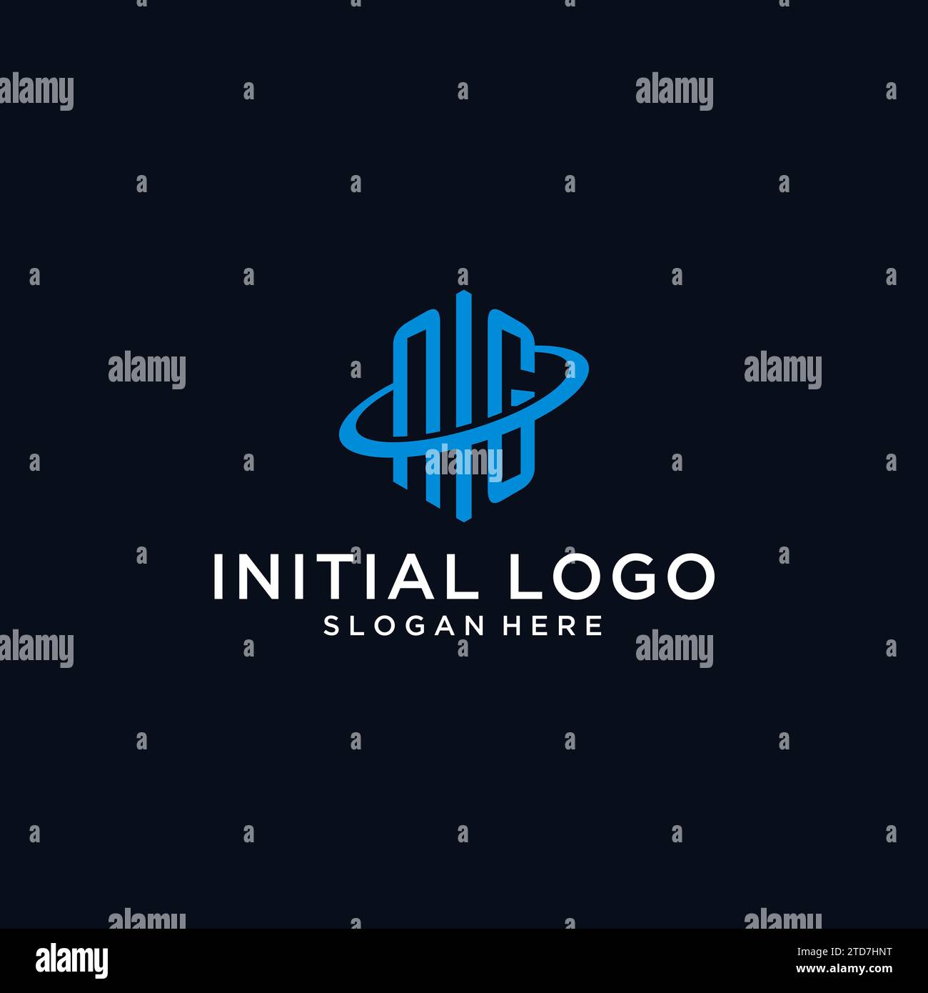 NG initial monogram logo with hexagonal shape and swoosh design ideas ...