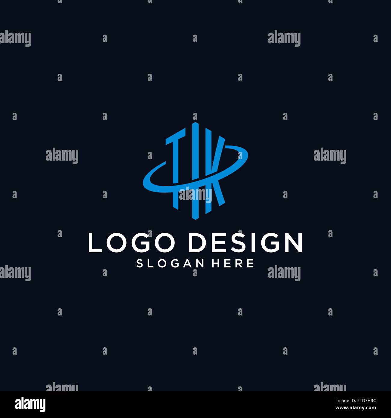TK initial monogram logo with hexagonal shape and swoosh design ideas Stock Vector