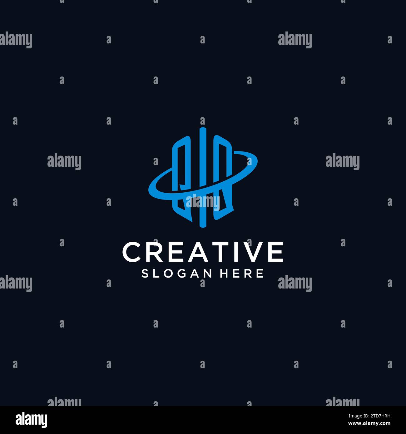 QQ initial monogram logo with hexagonal shape and swoosh design ideas Stock Vector