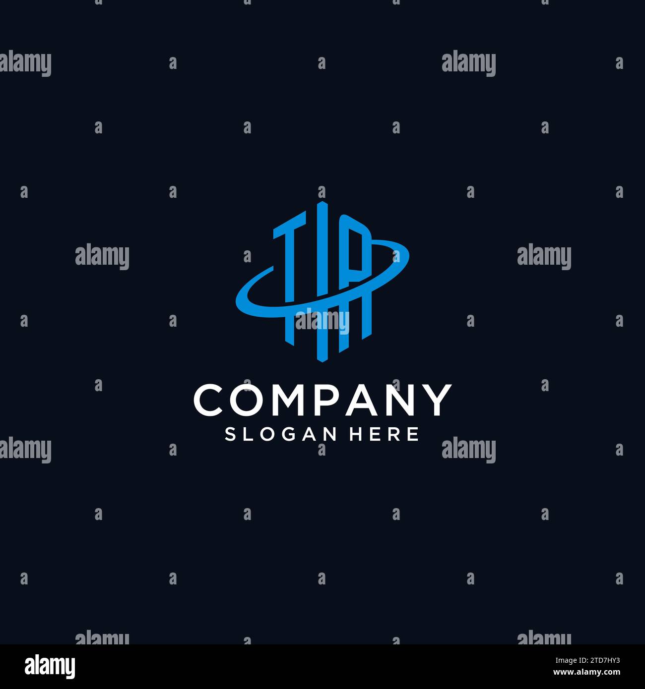 TA initial monogram logo with hexagonal shape and swoosh design ideas Stock Vector