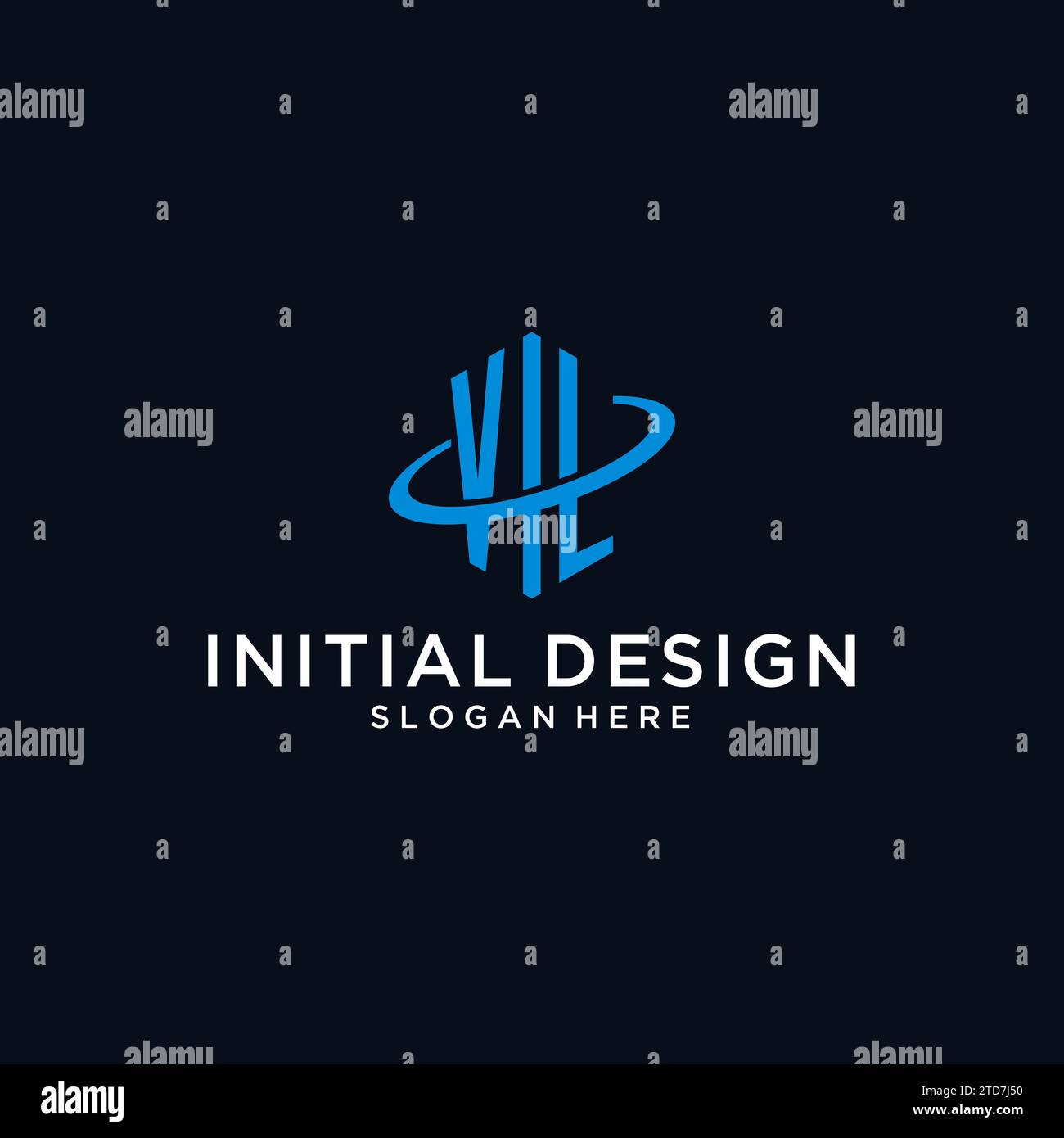 VL initial monogram logo with hexagonal shape and swoosh design ideas Stock Vector