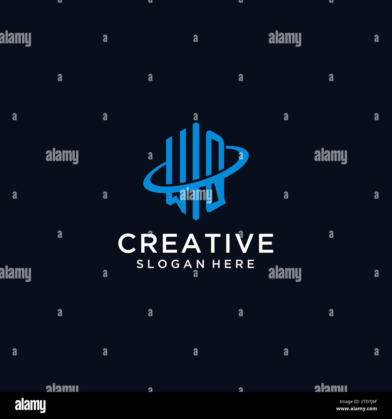 WQ initial monogram logo with hexagonal shape and swoosh design ideas Stock Vector