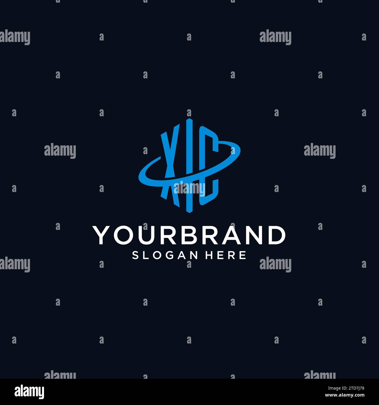 XC initial monogram logo with hexagonal shape and swoosh design ideas Stock Vector