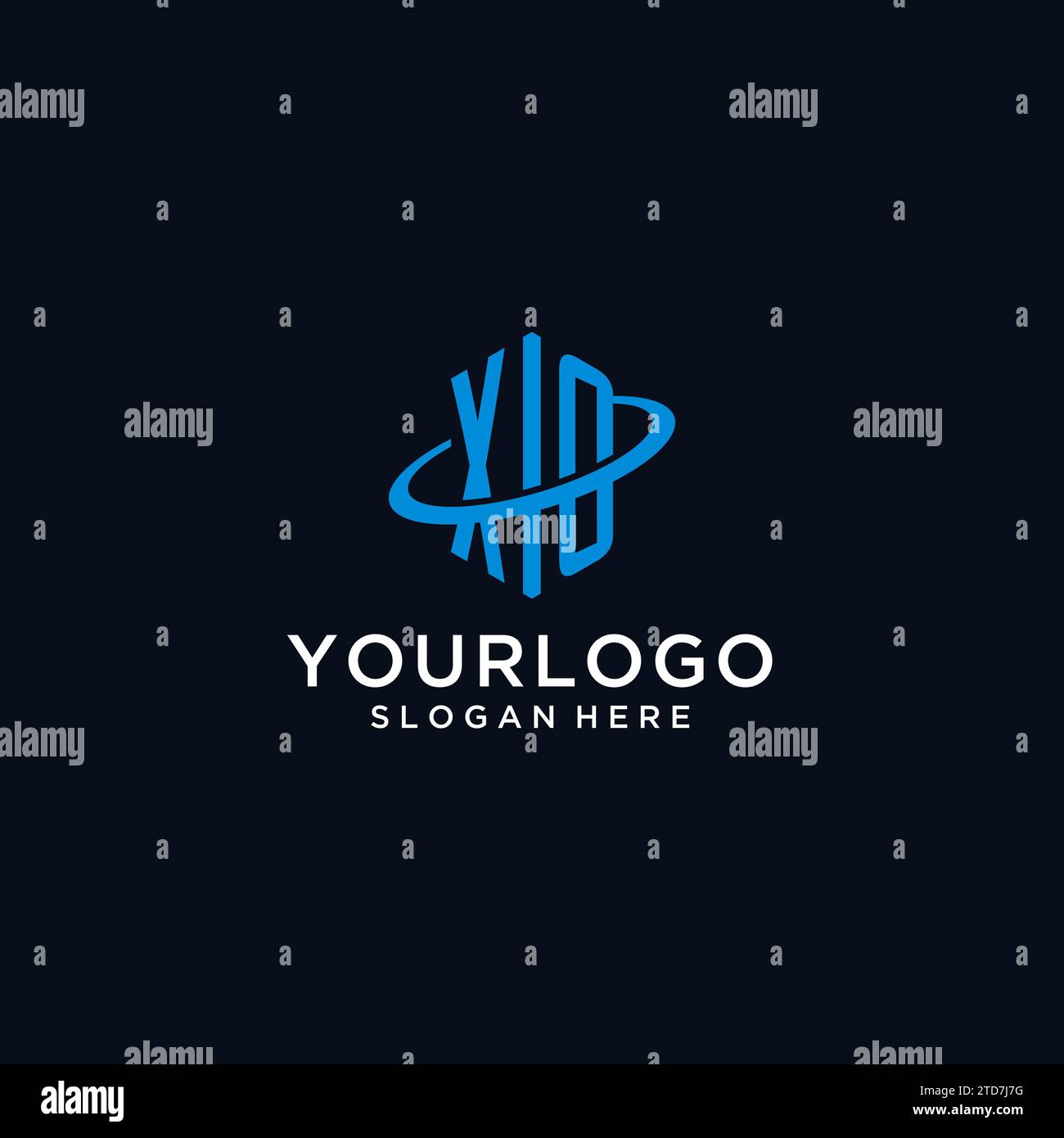XO initial monogram logo with hexagonal shape and swoosh design ideas Stock Vector