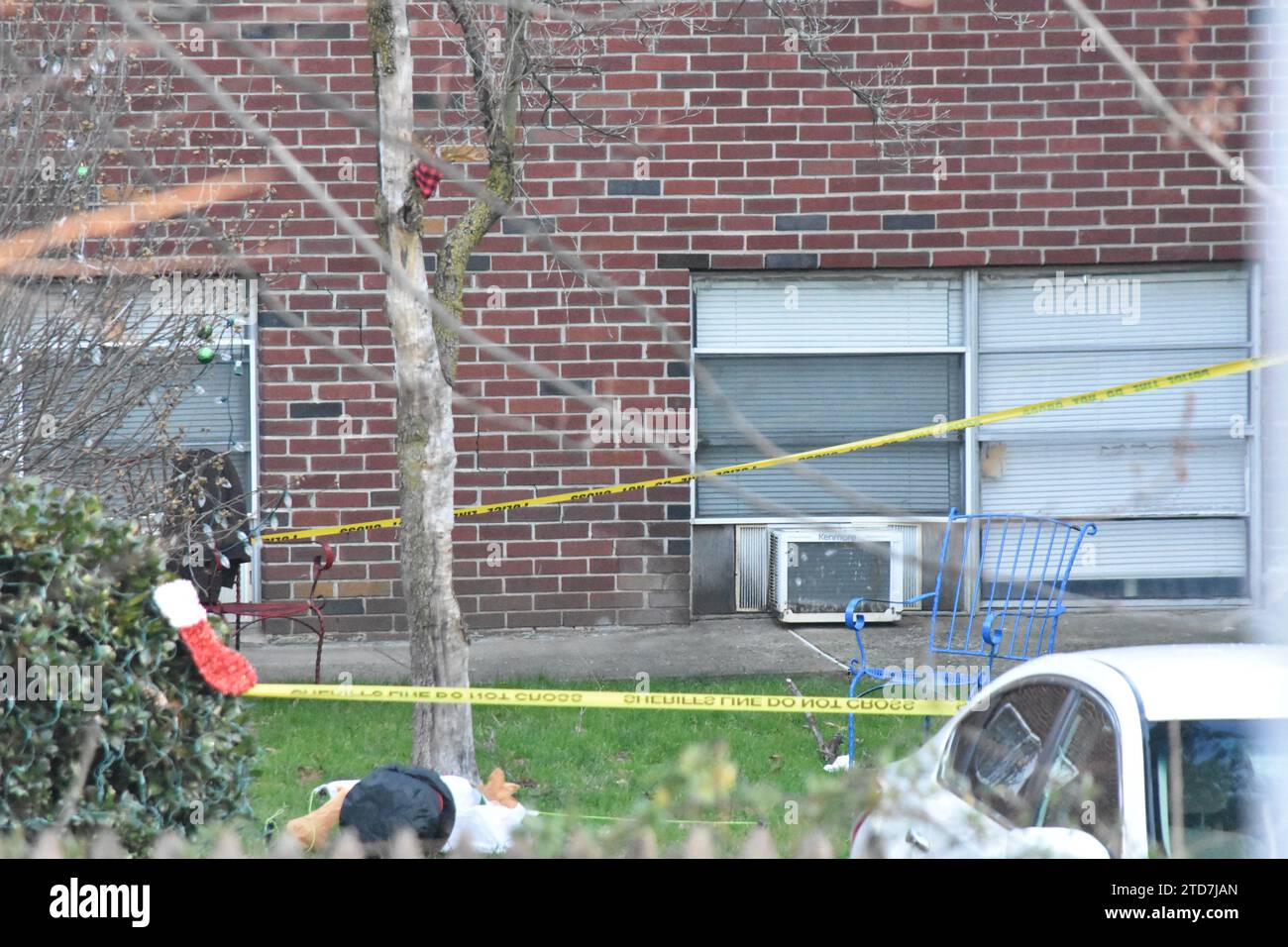 Belleville, New Jersey, USA. 16th Dec, 2023. Police tape surrounds the