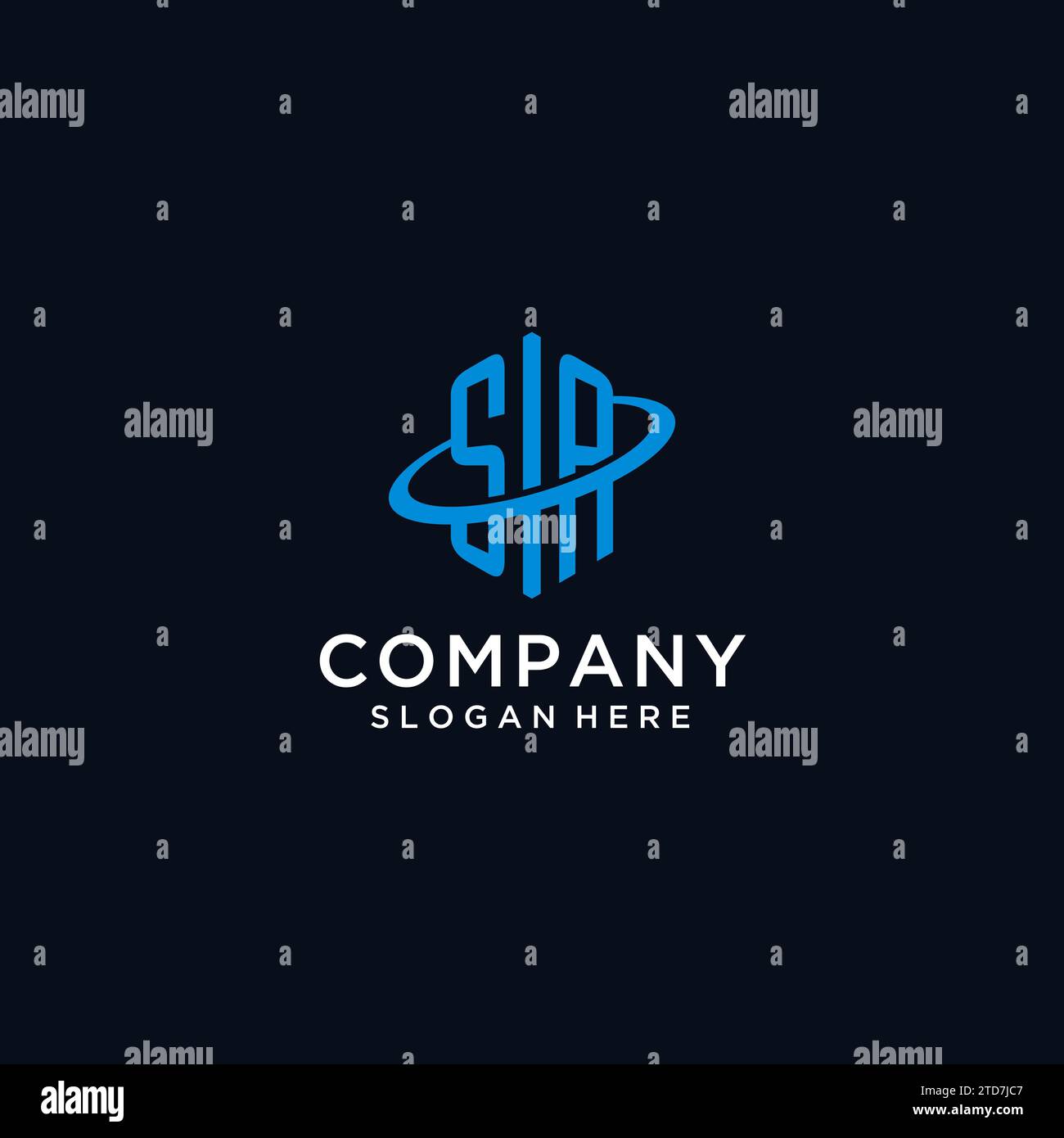 SA initial monogram logo with hexagonal shape and swoosh design ideas Stock Vector