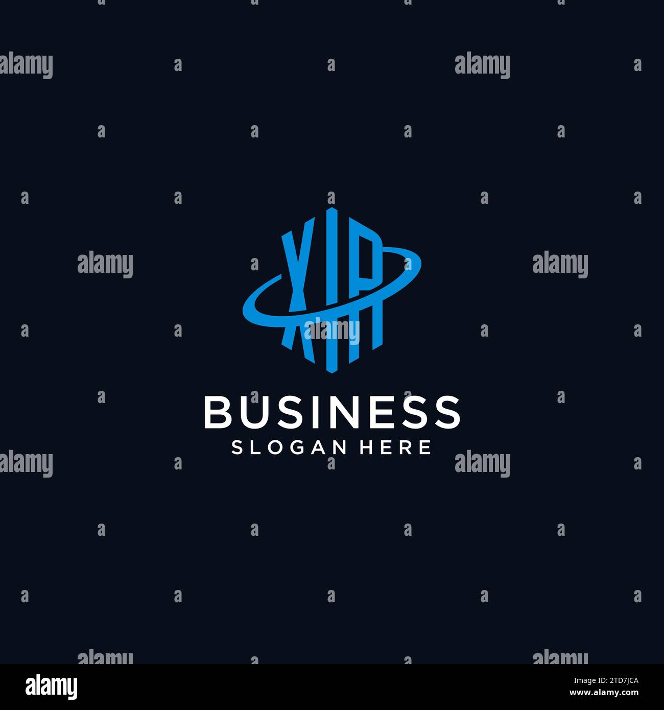 XR initial monogram logo with hexagonal shape and swoosh design ideas Stock Vector