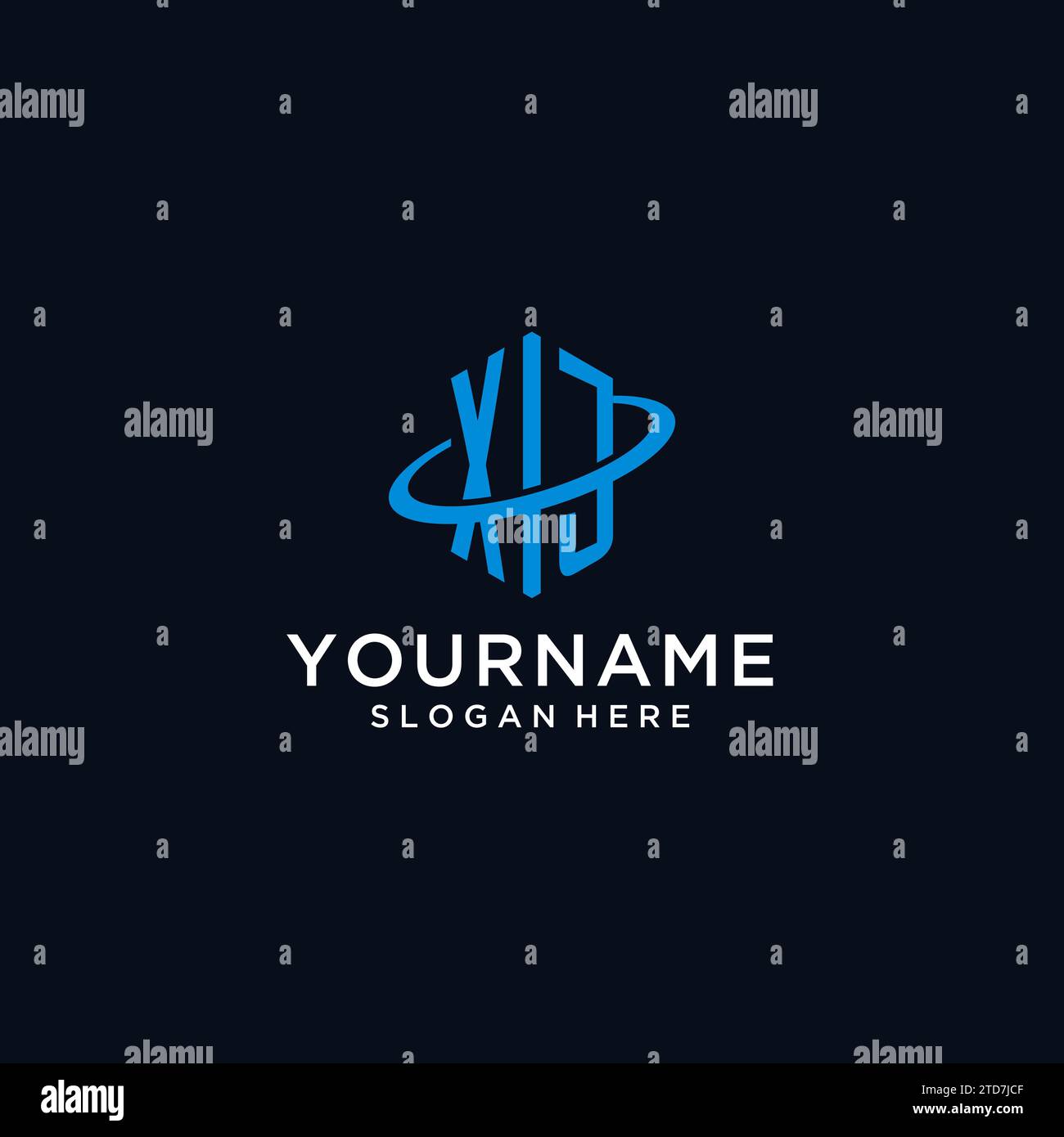 XJ initial monogram logo with hexagonal shape and swoosh design ideas Stock Vector