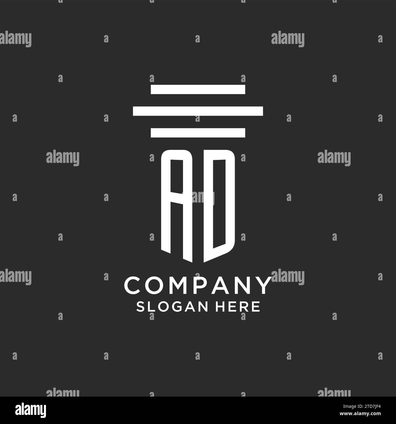 AD initials with simple pillar logo design, creative legal firm logo ...