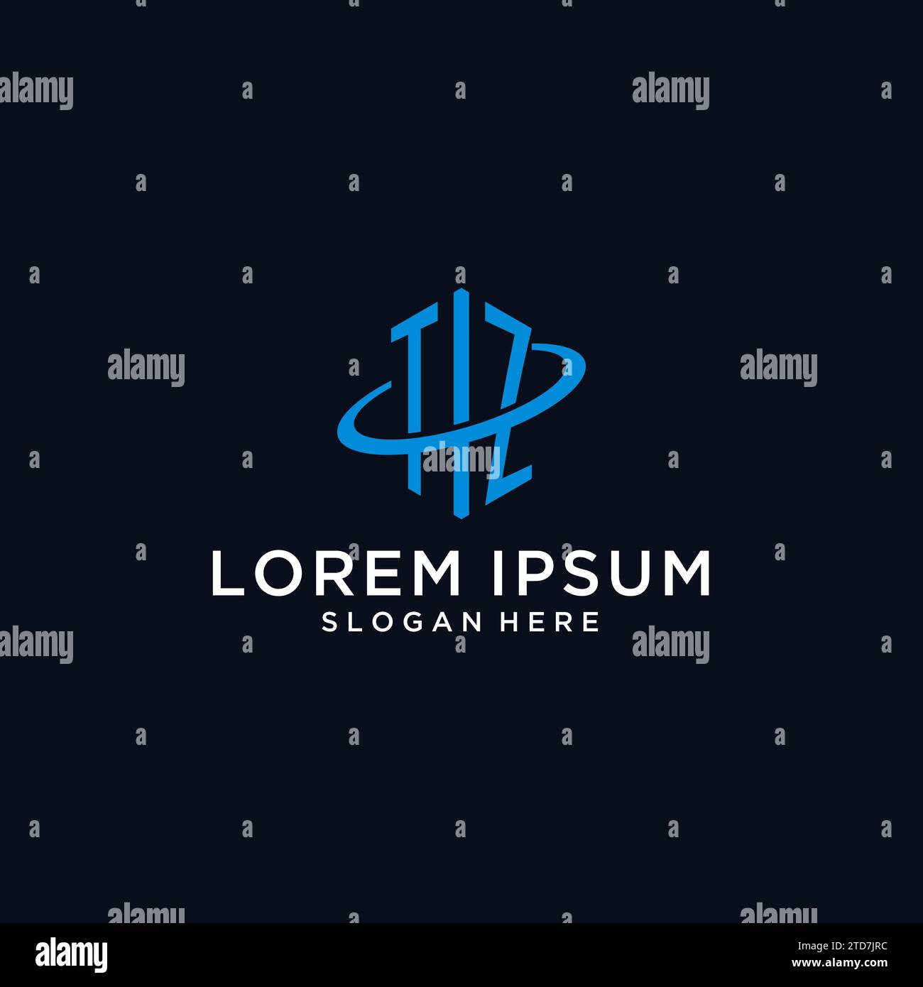 TZ initial monogram logo with hexagonal shape and swoosh design ideas ...